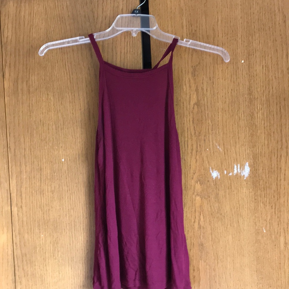 maroon later neck tank top